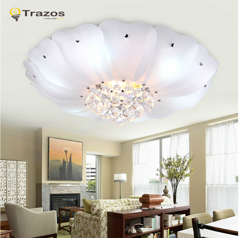 2016 warm home led ceiling lights decoration for living room luminarias para sala de jantar crystal flower shade lamp