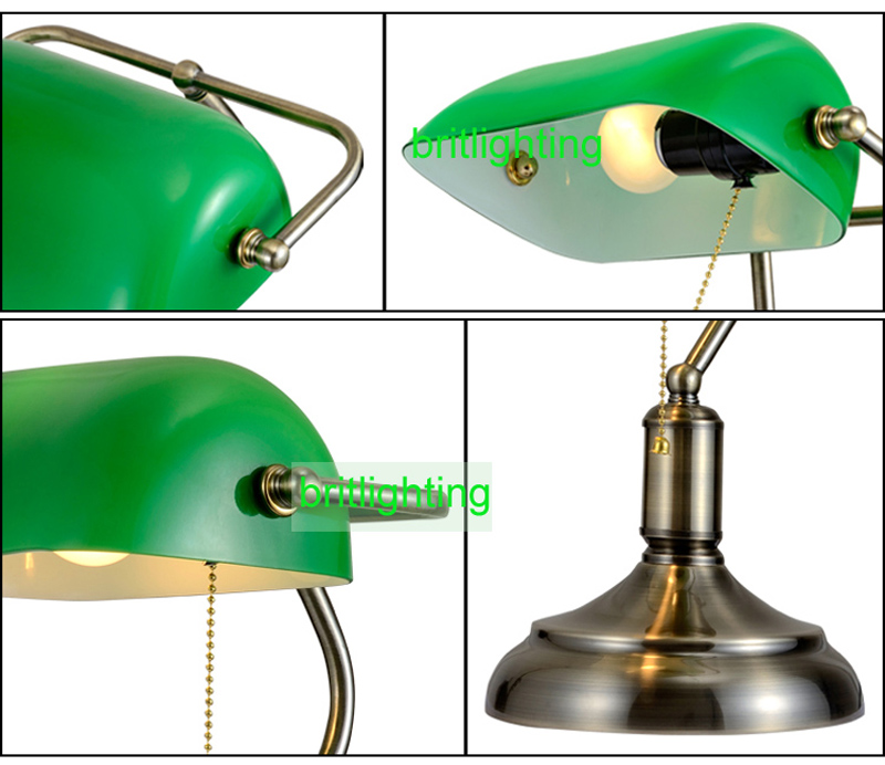 antique bronze desk lamps traditional table lamps reading light green glass adjustable task desk lamp brass lighting