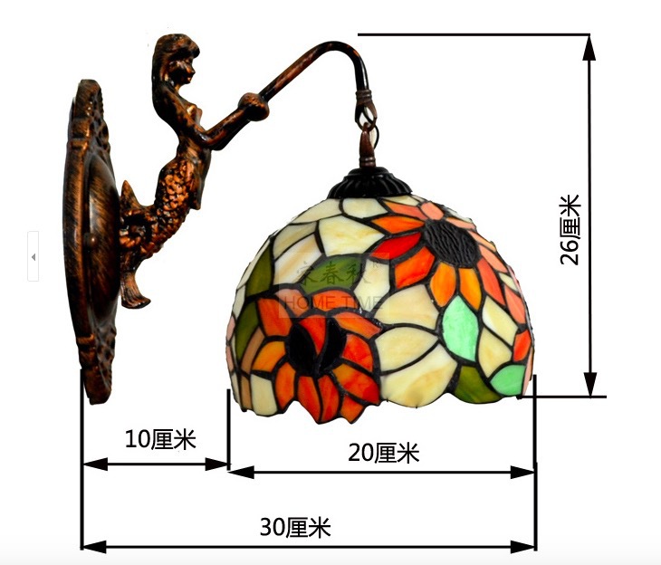 bohemia fashion balcony entrance way mermaid wall lamp stainless glass bedroom wall lamps apliques pared home deco