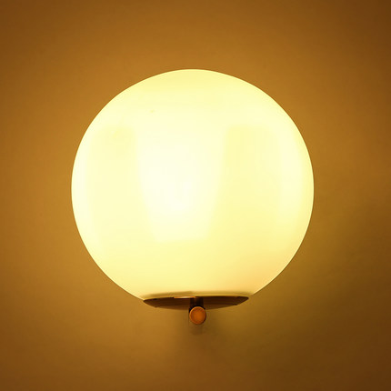 creative glass ball wall lamp gold iron body bedroom bedside wall mounted lighting decoration brief modern aisle wall light