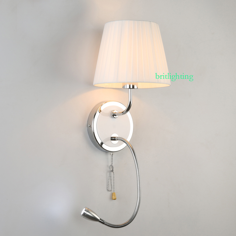 decorative wall lamp sconce led indoor wall light fabric shade bedroom mirror light home lighting bedside wall sconce mirror