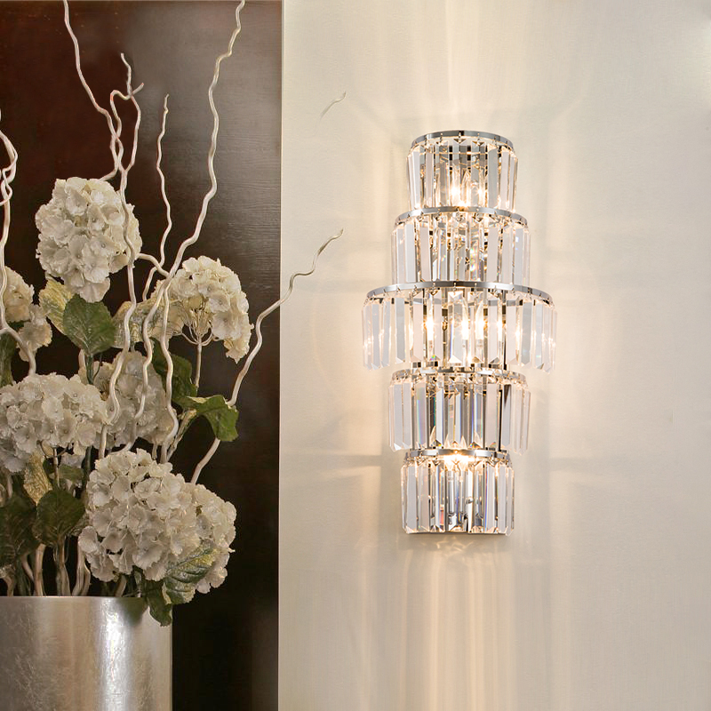 el lobby crystal wall lamp el project villa foyer lights penthouse building project wall sconce rectangular crystal wall