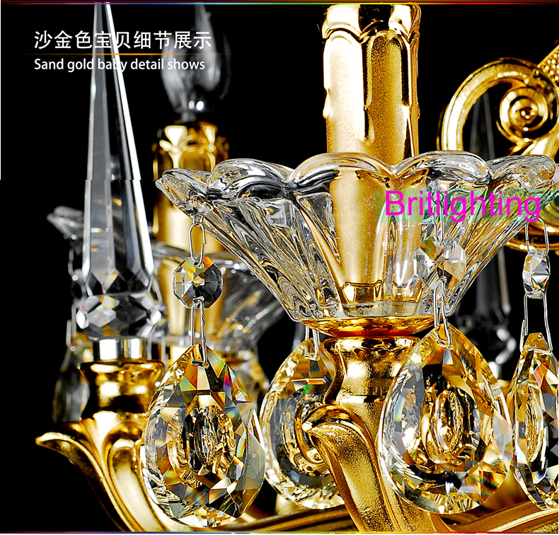 elegant crystal chandeliers gold plated yellow chandelier led candle lighting villa chandelier candle style copper chandelier
