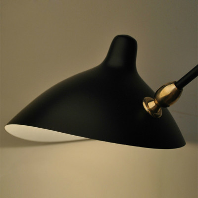 fashion creative modern wall lamp serge mouille 1 head 2 arms rotating sconce wall lamp loft retro black/white iron shade