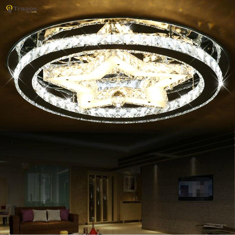 indoor led ceiling lights for home living room decor lighting lustres de teto crystal star christmas party surface mount lamp - Click Image to Close