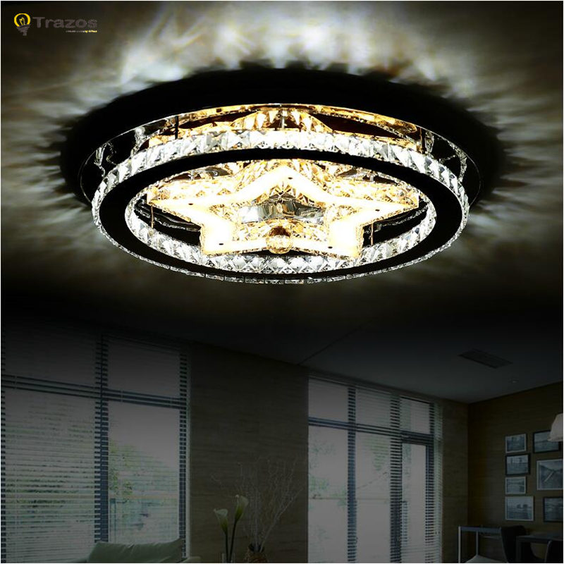 indoor led ceiling lights for home living room decor lighting lustres de teto crystal star christmas party surface mount lamp - Click Image to Close