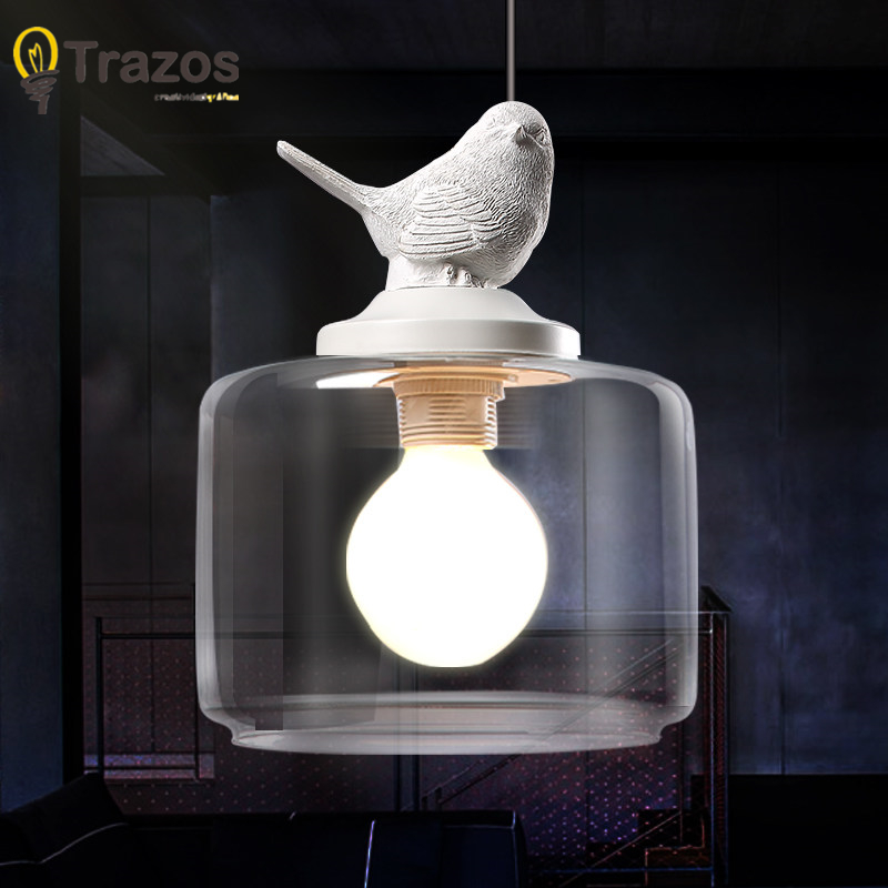 industrial vintage pendant light original bird designer glass lamp shade e27 pendant lamp holder loft bar lamps edison bulb