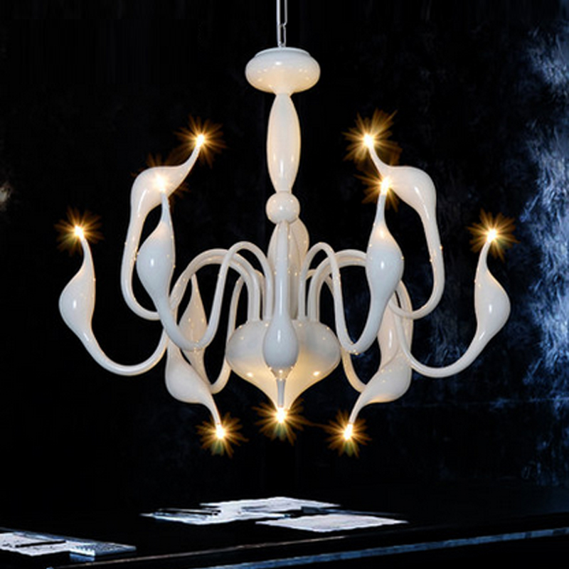 italian design classic chandeliers swan chandelier lamps dinning lamp lighting modern crystal chandelier white iron chandelier