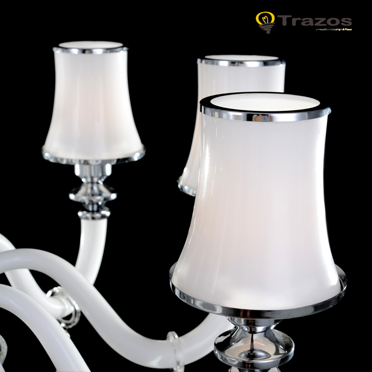 led crystal ball chandelier modern home decoration lustres de sala de cristal european style white shade chandelier