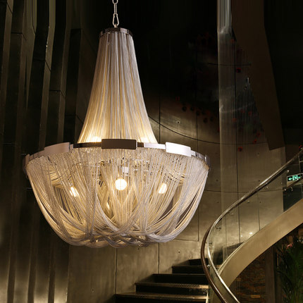 lustres de sala brief fashion villa penthouse room rotate stair tassels pendant light led lamparas de techo aluminum pendente