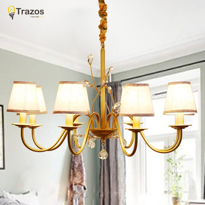 luxury crystal chandelier for living room lustre sala de jantar cristal modern golden chandeliers light fixture decoration