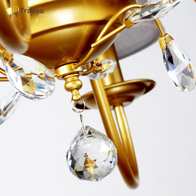 luxury crystal chandelier for living room lustre sala de jantar cristal modern golden chandeliers light fixture decoration