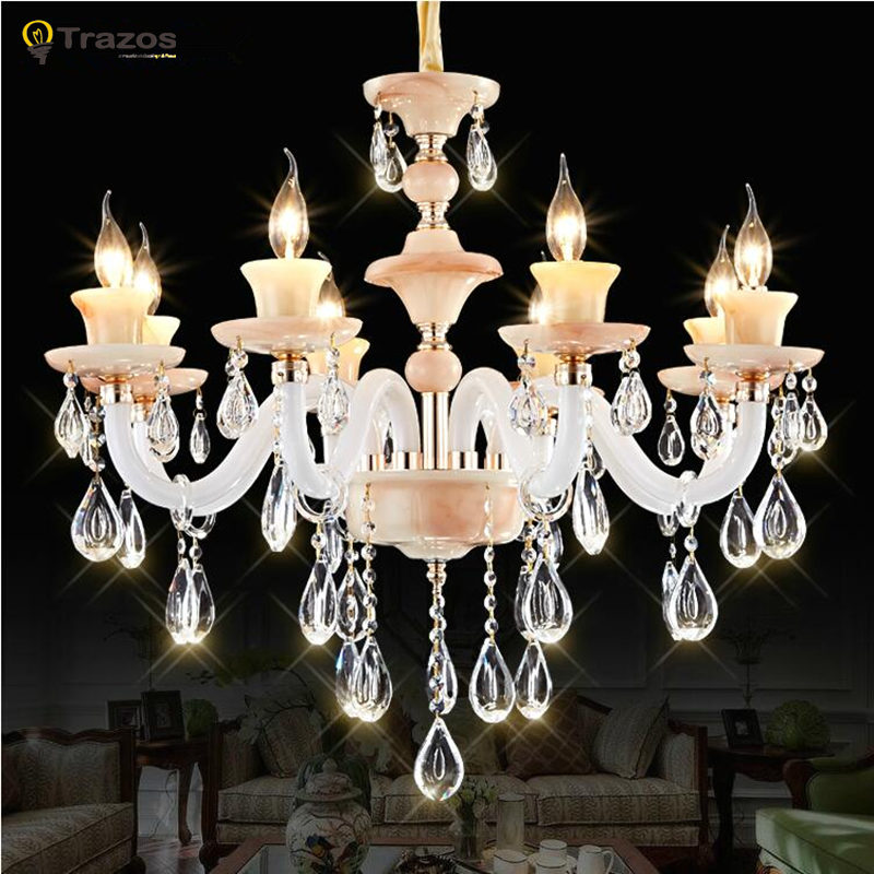 luxury european style led candlestick chandelier for living room lustre de cristal modernos wedding decoration indoor lamp