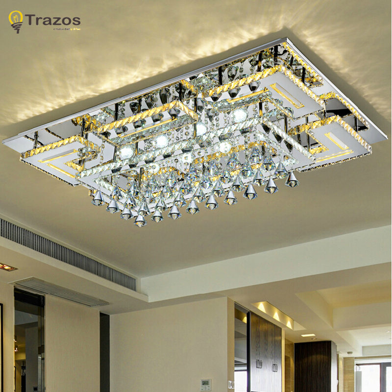luxury modern crystal ceiling light with glass lampshade gold ceiling lamp for living room bedroom lamparas de techo abajur
