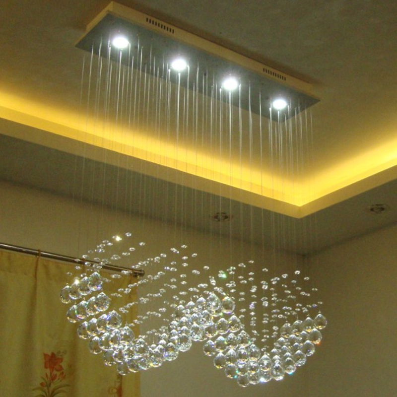 modern brief chandelier rectangle crystal lighting led light dining room chandeliers contemporary wedding room hanging light