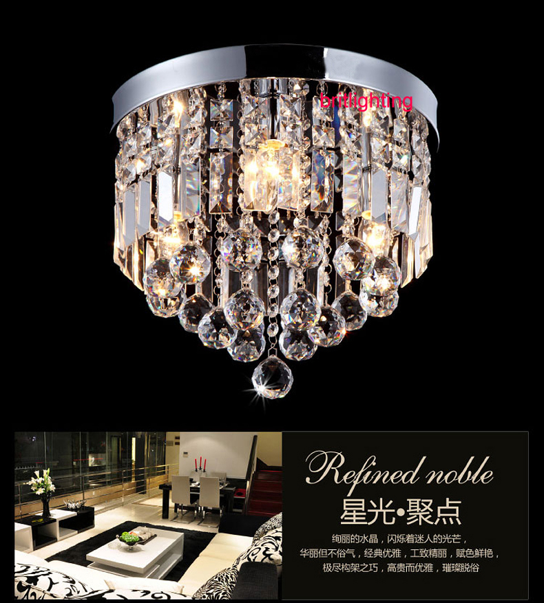 modern crystal ceiling lamp bedroom round surface mounted led ceiling light suspended ceiling led lighting crystal ceiling light