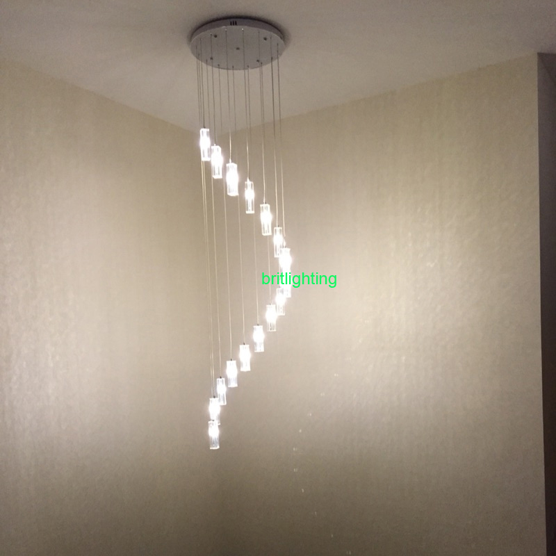 modern crystal chandelier stair long spiral crystal chandelier lighting fixture for staircase rain drop chandeliers high ceiling