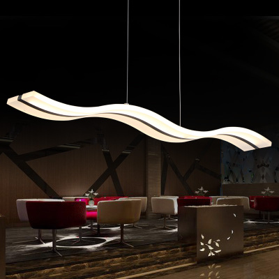 modern design led home lighting acrylic shade s fish/wave shape dinning hanging lamp creative led pendant lighting ac110/220v - Click Image to Close