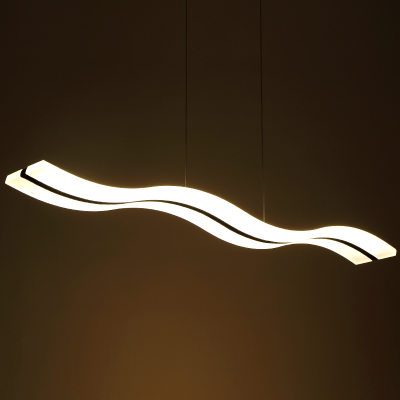 modern design led home lighting acrylic shade s fish/wave shape dinning hanging lamp creative led pendant lighting ac110/220v - Click Image to Close