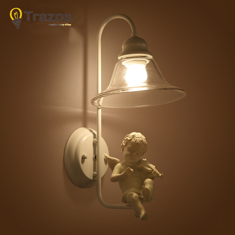 modern originality wall lamps with the angel for living room light modern lamps lustre lighting led