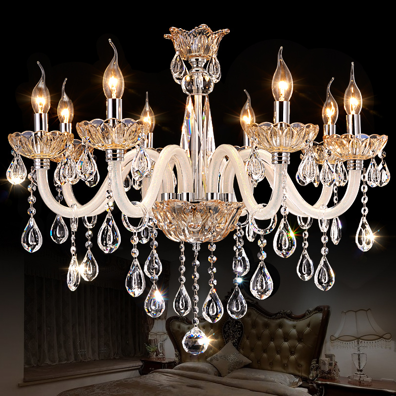 new luxury chandelier lighting hanging cord pendant lamps amber crystal luminaire for living room lustres de sala