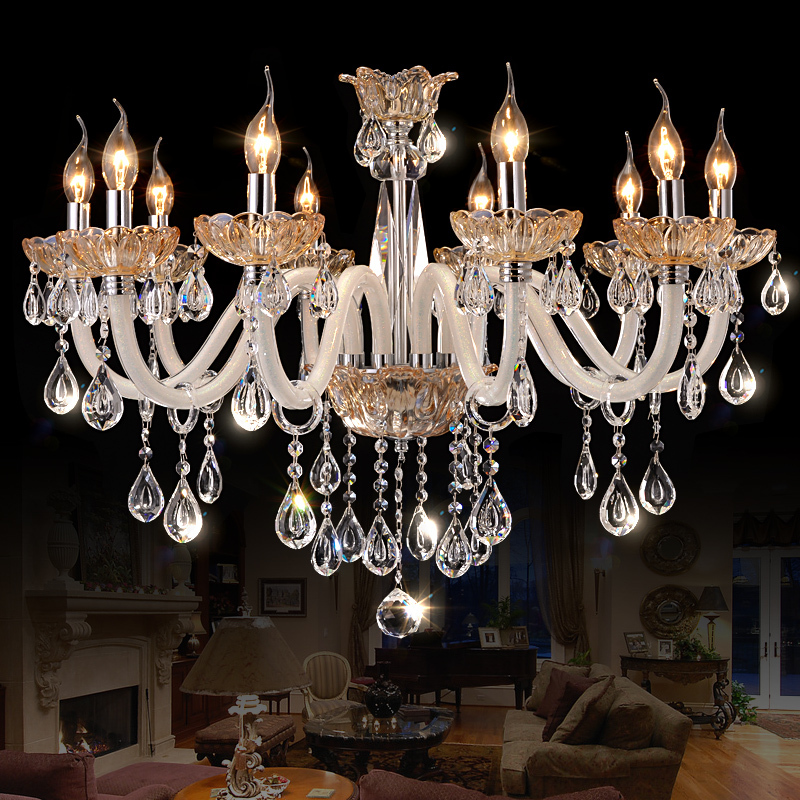 new luxury chandelier lighting hanging cord pendant lamps amber crystal luminaire for living room lustres de sala