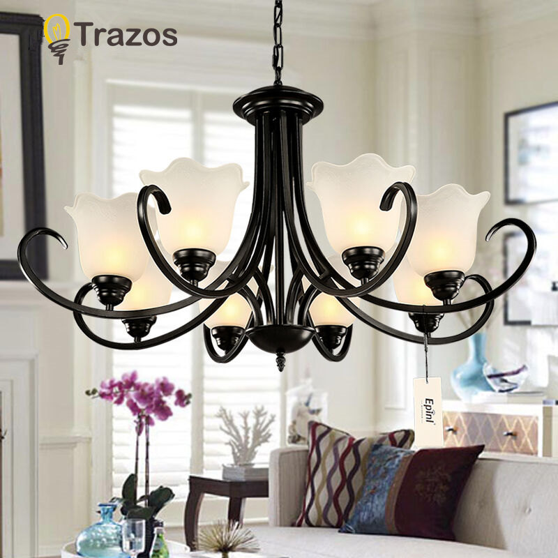 new wrought iron crystal chandelier light modern hanging luminaires lighting el restaurant dining room suspension lamp
