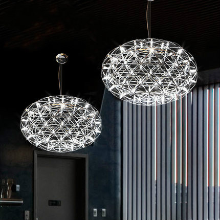 oval moooi pendant lamp silver stainless steel firework hanging light restaurant/el/bar d55/d75cm/d90cm ac 100-240v