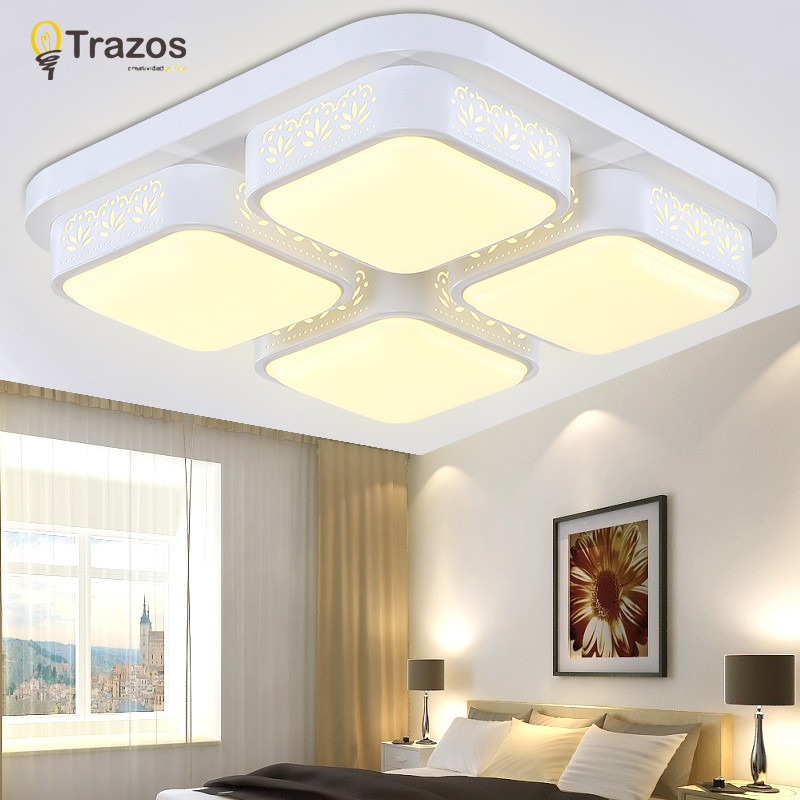 rectangle led ceiling light delicate acrylic shade with remote controller luminaria pendente para quarto living room bedroom