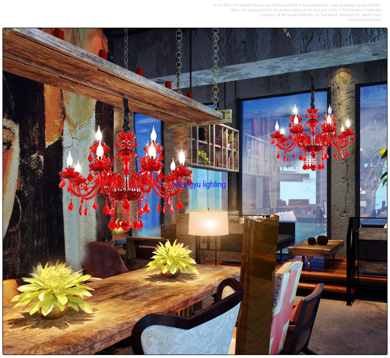 red crystal chandelier led indoor lighting bedroom lamparas de cristal lustres de teto luminaire chandeliers for dining lights