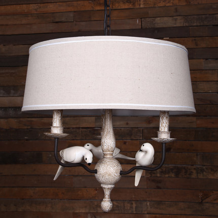 restaurant light fixtures country bird pendant lamp with lampshade lamp loft nordic iron chain pendant light 220v/110v e14x3 11