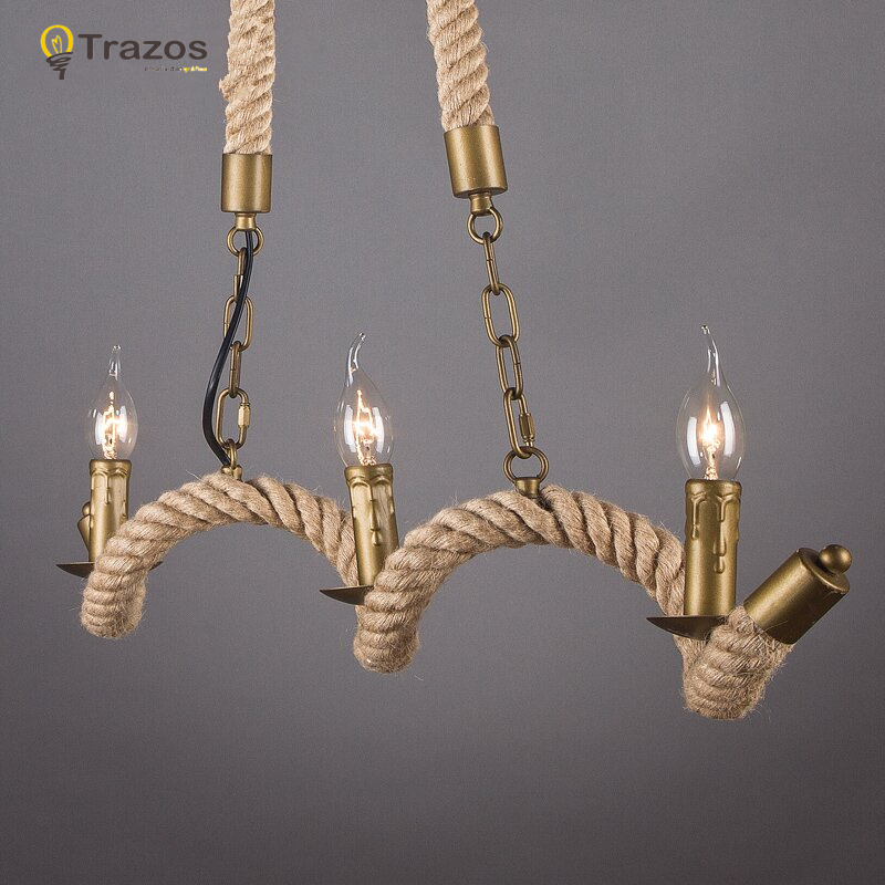 retro edison bar/dining room /ktv lighting vintage pendant lights rope pendant lamp for warehouse e14 edison bulbs