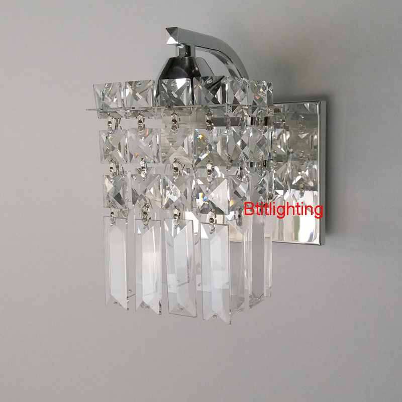 simple and modern led crystal lamp bedroom bedside wall lamp living room 2 lights wall sconce dining room wall lighting hallway