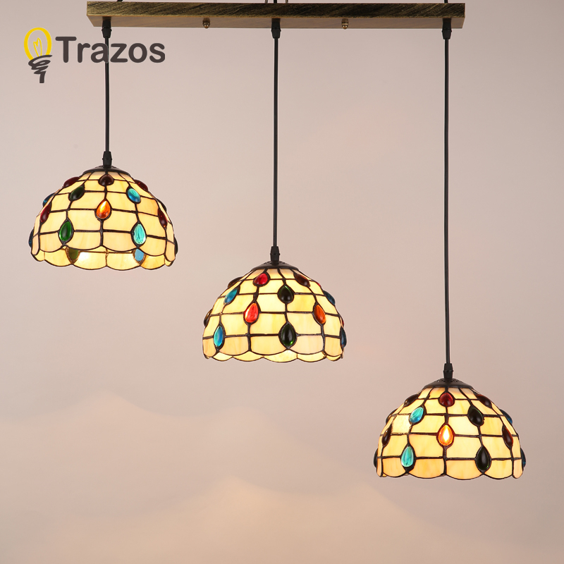 tiffany mediterranean style natural shell pendant lights lustres night light led lamp floor bar home lighting