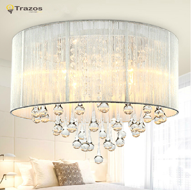 water drop k9 crystal ceiling lights luxury european style lampadas de led para teto round shade modern plafon luminaria