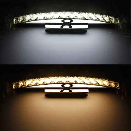 10w/15w/18w bathroom crystal mirror lighting led lampada crystal modern indoor wall light lamp banheiro deco 44cm/45cm/70cm
