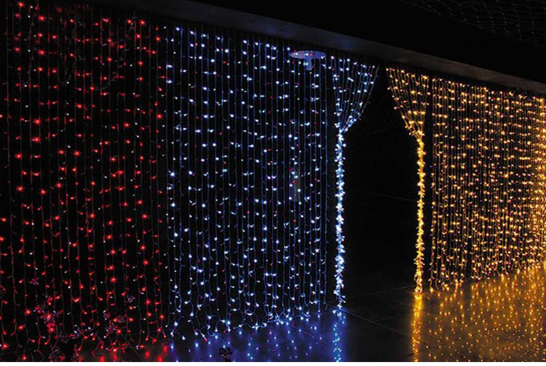 2015 6mx3m led net string light curtain lamp christmas xmas festival party indoor/outdoor decoration twinkle icicle motif light