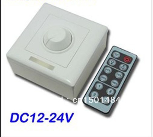 2pcs/lot,ir dimmer switch,dc12-24v 1channel led dimmer controller with 12 keys remote control - Click Image to Close