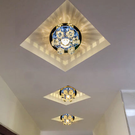 3w/5w crystal lampshade aisle led ceiling light home hallway led recessed led ceiling lamp 110v/220v dia10cm entrance light