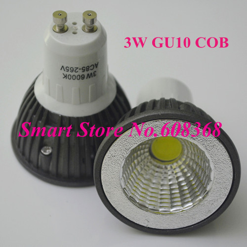 3w gu10 high power led ce rohs 3w cob led gu10 spot lamp 240v mr16/e27/gu5.3/gu10 10pcs/lot