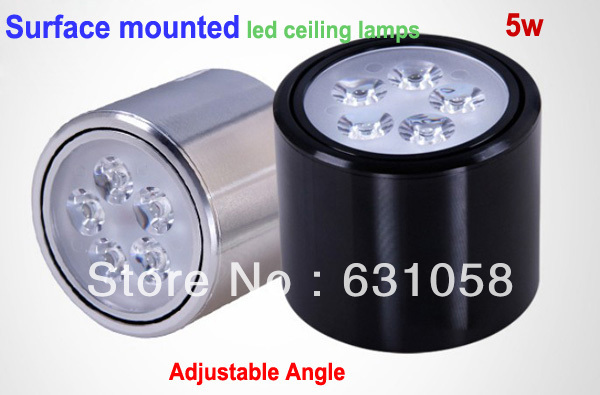 85-265v 3w 5w 7w surface mounted led ceiling lamps led downlight,adjustable angle,don't need to open hole,aluminum