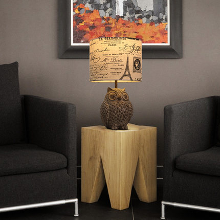 abajur para quarto de cabeceira bedside tables creative owl desk lamp for baby room resin+fabric 110-240v