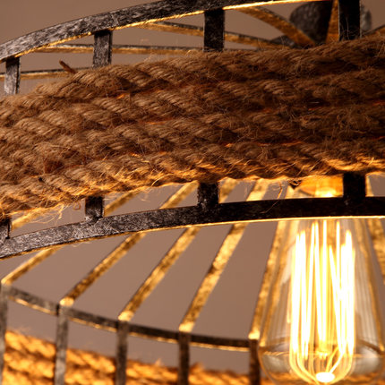 american country vintage loft iron+hemp rope pendant light dining room edison bulb pendant lamps restaurant cafe bar drop lights - Click Image to Close