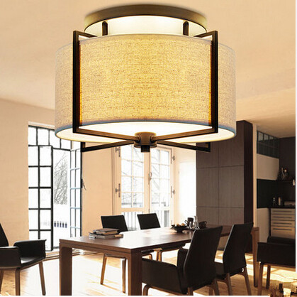 american style modern led ceiling lights for living room brief fabric lampshade aisle lights bedroom ceiling lamps fixture
