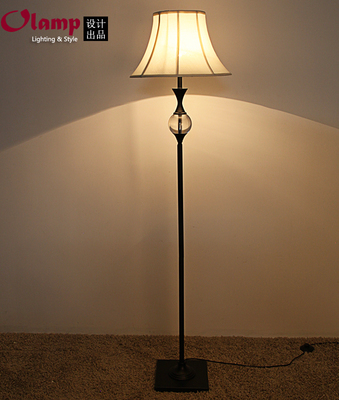 brief european style modern floor lamps fashion floor lamp for living room/bedroom/foyer white fabric+black metal+k9 crystal