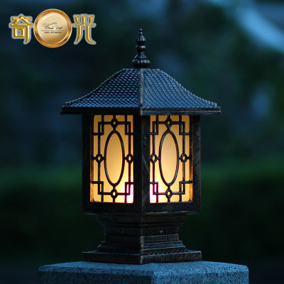 chinese traditional lantern decorative aluminum spotlight fitting outdoor lamp post lights garden columns pillar wall mount