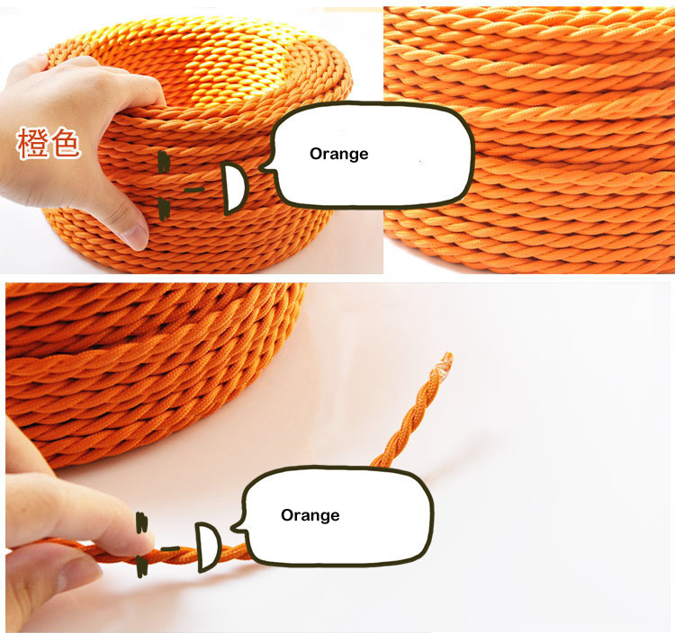 copper cord 2x0.75 color twisted wire retro braided electrical wire diy pendant lamp wire vintage lamp wire