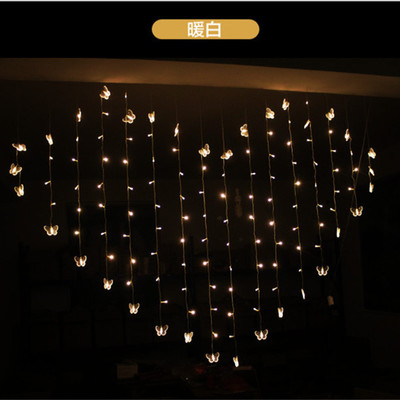 creative butterfly light indoor home decoration window led curtain light heart shape led christmas light 220v 2m 1.8m height
