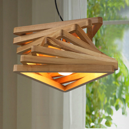 creative design light spiral wood pendant light burlywood dinning hall hanging lamps wooden rustic lighting fixture living room