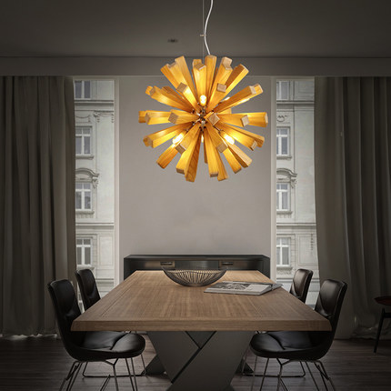 creative wood lamp chandeliers modern wooden chandelier g9x10 bulbs kitchen/dinning room hanging light d55cm ac100-240v